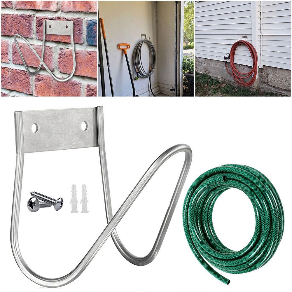 Stainless Steel Garden Hose Holder Wall Mount Water Hose Hanger Water Hose Holder for Outside Yard