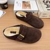 Retro Large Size Velvet Warm Casual Bag Head Slippers Women 2024 Winter Popular Home Soft Bottom Outer Slippers Women