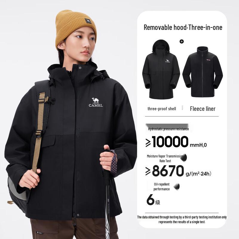 Women s 3-in-1 Fleece Lined Windproof Jacket A24CA18670 S