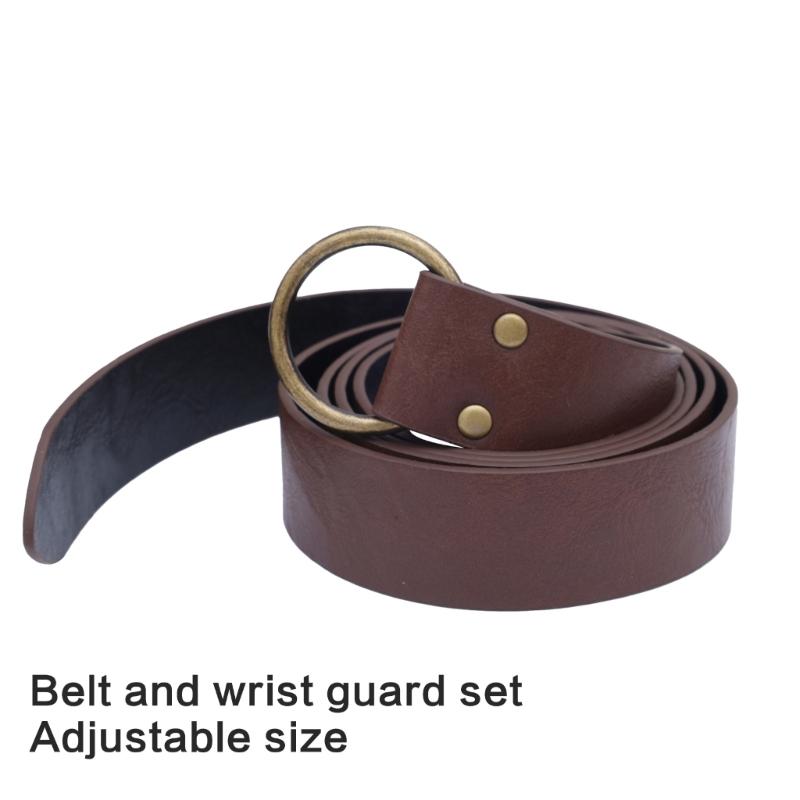 Halloween Medieval Leather Waist Belt Medieval Arm Bracer Medieval Waist Pack for Men Halloween Dress up