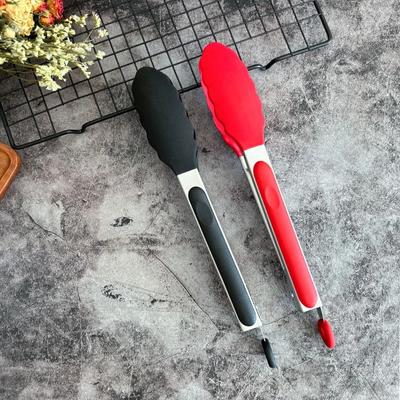 1/2Pcs Stainless Steel Food Tongs Anti Slip Heat-insulating Silicone Coating BBQ Barbecue Tongs Tools Grill Kitchen Accessories