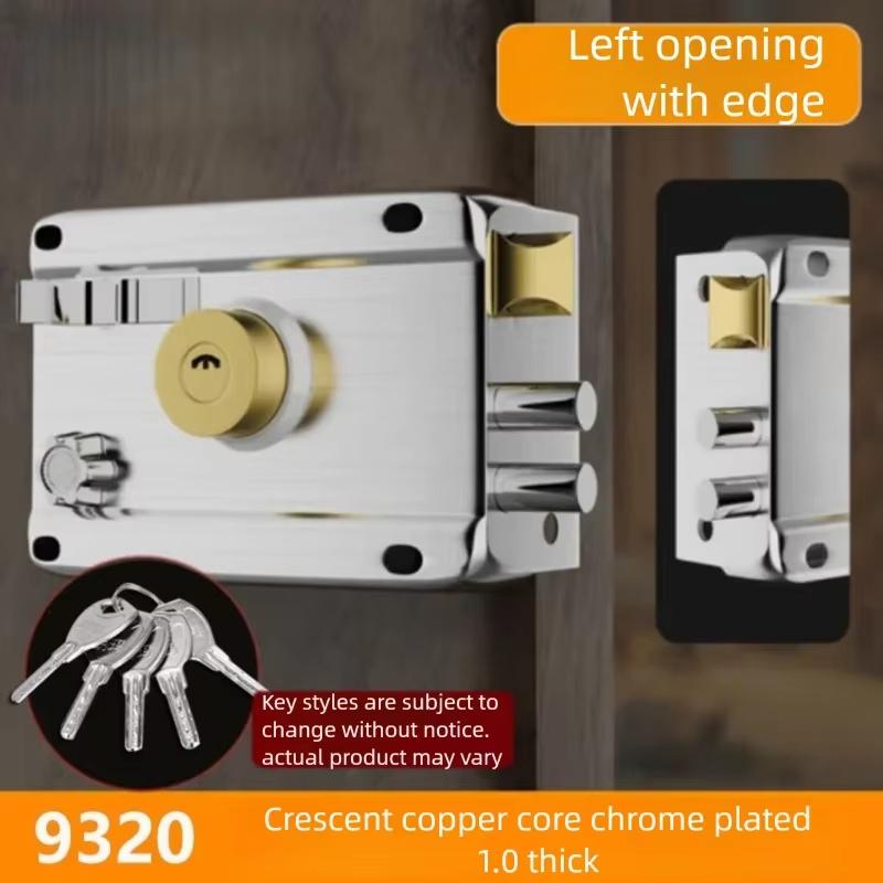Smooth Lock Antique Household Front Door House Padlocks Locking Accessories Universal Heavy-Duty Gear With Key