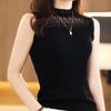 Women Vest Summer MODERN NEW SAGA Knitted T-shirt Sleeveless Basic Tees Wool Knit Tank Knit Top Turtleneck Female