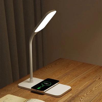 LED Buchungslicht USB Kabelloses Ladegerät LED Schreibtischlampe Anschluss Nachttisch Touch Dimmbar Augenschonend für Desktop Lesen Zuhause Nachtlampe
