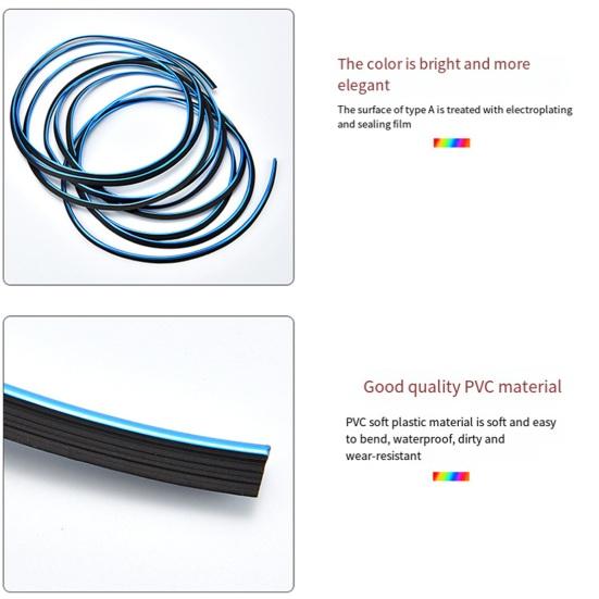 5M automobilio salono dekoratyvinės juostelės, galvanizuotos automobilio apdailos juostelių rinkinys, „pasidaryk pats“ dekoravimo lanksčios juostelės, liejimo, automobilių stiliaus juostelės