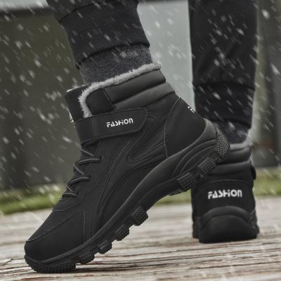 Herrenstiefel Wasserdichte Winterschuhe Warmes Plüsch Herren Schneestiefel Rutschfest Winter Baumwolle Herren Knöchel Winter Größe 38-46