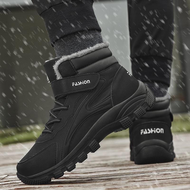 Winter Boots for Men New Waterproof Leather Warm Snow Ankle Boots Women Unisex Outdoor Non-slip Work High-top Casual Shoes