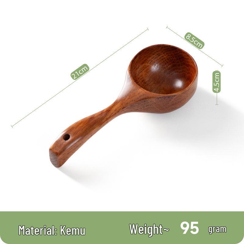 

Japanese Snail Rice Noodle Eating Spoon: Creative Large Wooden Soup Spoon for Mukbang