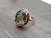 Oval Rose Cut Smoky Quartz 925 Sterling Silver Rose Gold Overlay Ring Jewelry