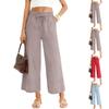 Pantalon Femme Élastique Taille Haute Coupe Décontractée Jambe Large Pantalon Long Pantalon Avec Poches