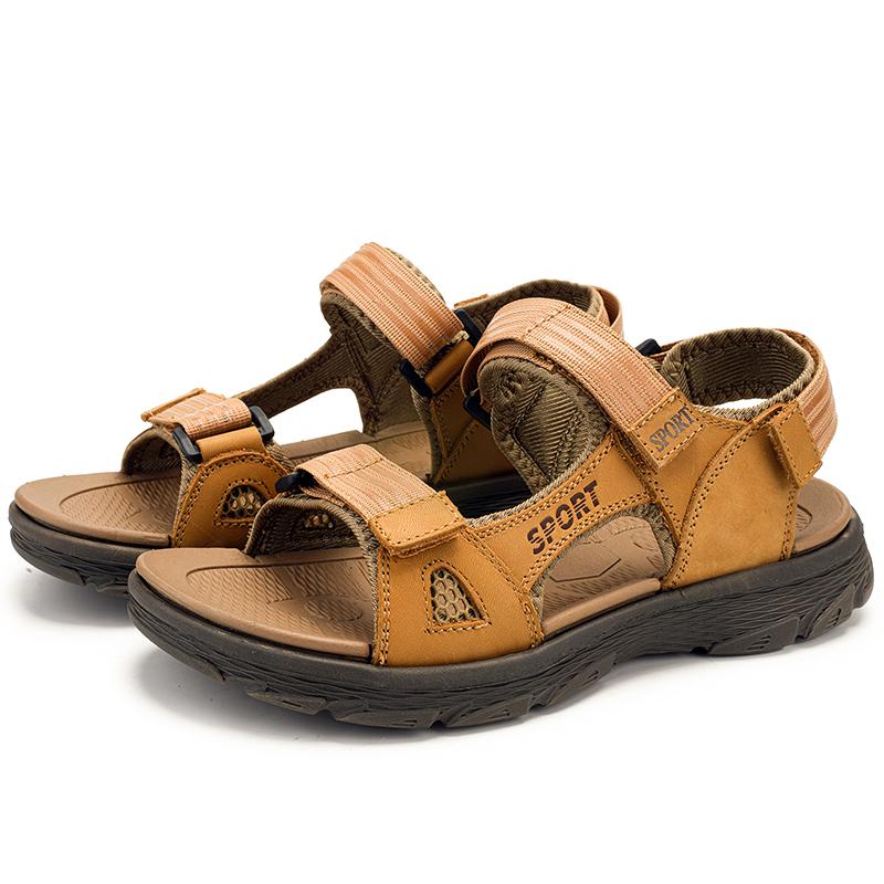 

Fashion Summer Outdoor Men s Breathable Soft Soled Sandals Fashionable New Style Men s Top Layer Cowhide Comfortable Casual Beach Shoes 38