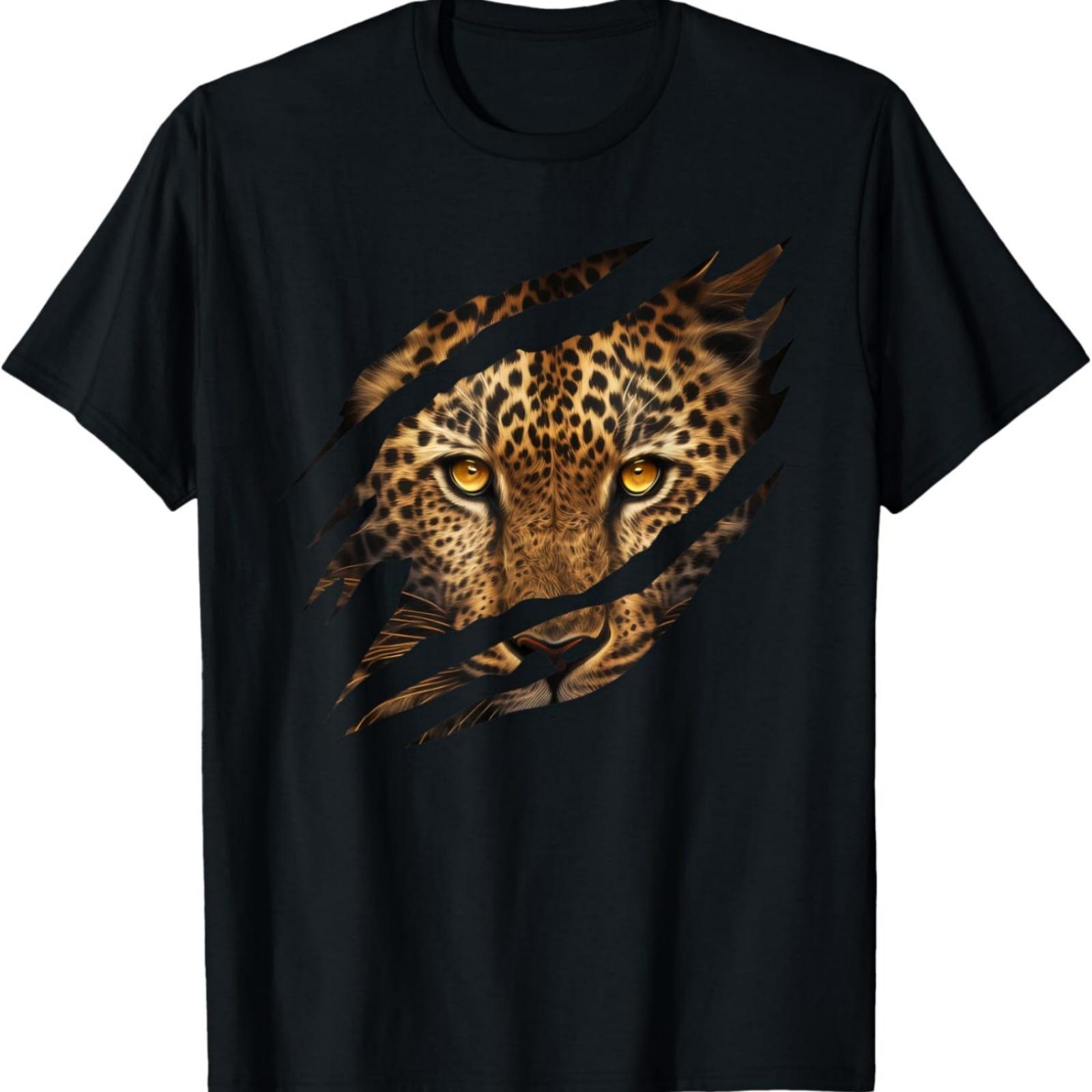 Футболка с принтом Морда Леопарда Гепарда Тигра Льва Кошки S