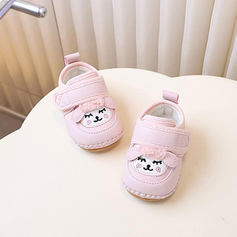 New Arrival Baby Soft-Soled Fleece-Lined Boots Cartoon First Walkers for 0-1 Year Old, Unisex Infant Shoes Kids Shoes