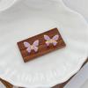 Purple Enamel Butterfly Stud Earrings for Women Cute Small Animal Lovely Sweet Female Ear Decoration Fashion Jewelry