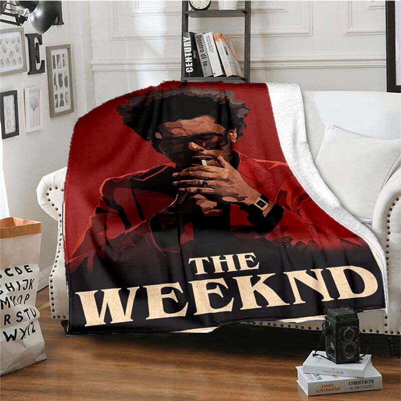The customizable T-The Weeknd flannel soft blanket is suitable for home, bedroom, bed, sofa, travel, and children's use.