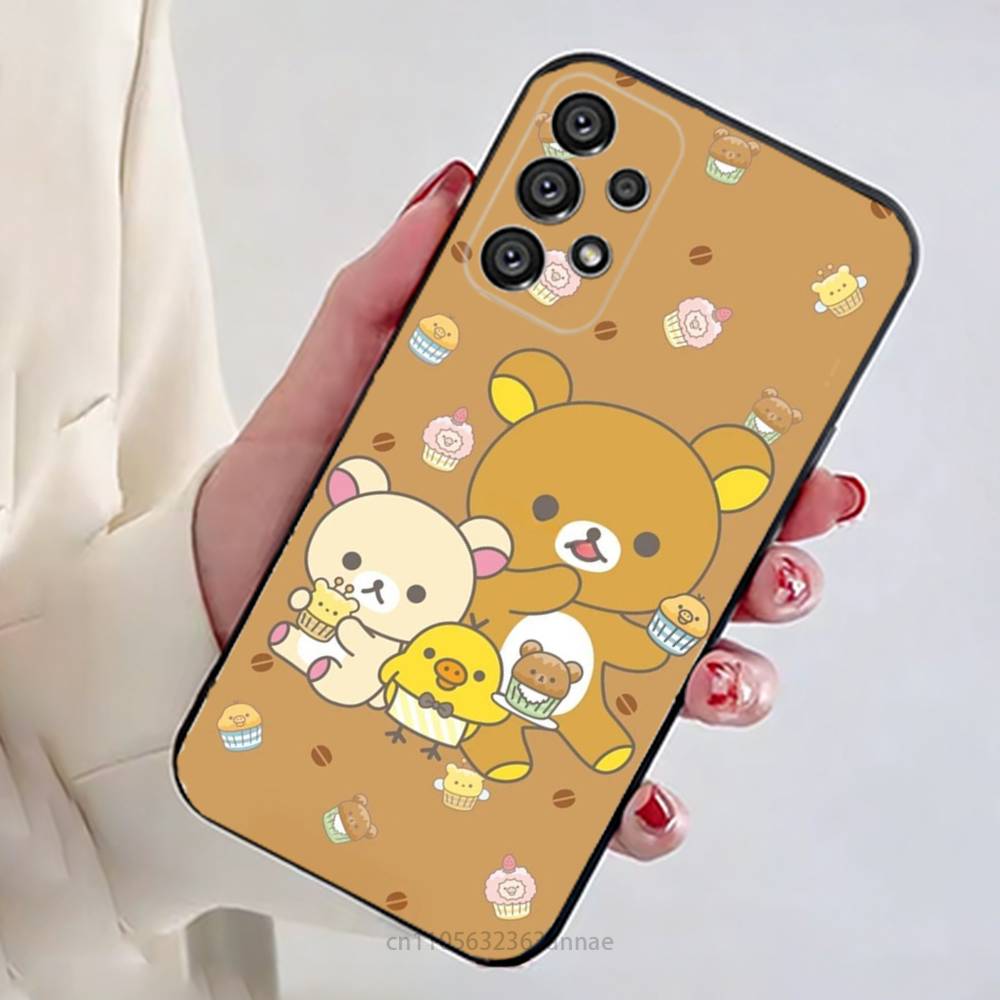Cute R-Rilakkuma Bear Phone Case For Samsung Galaxy A54,34,24,73,53,52,52S,04S,04E,A72 Cover