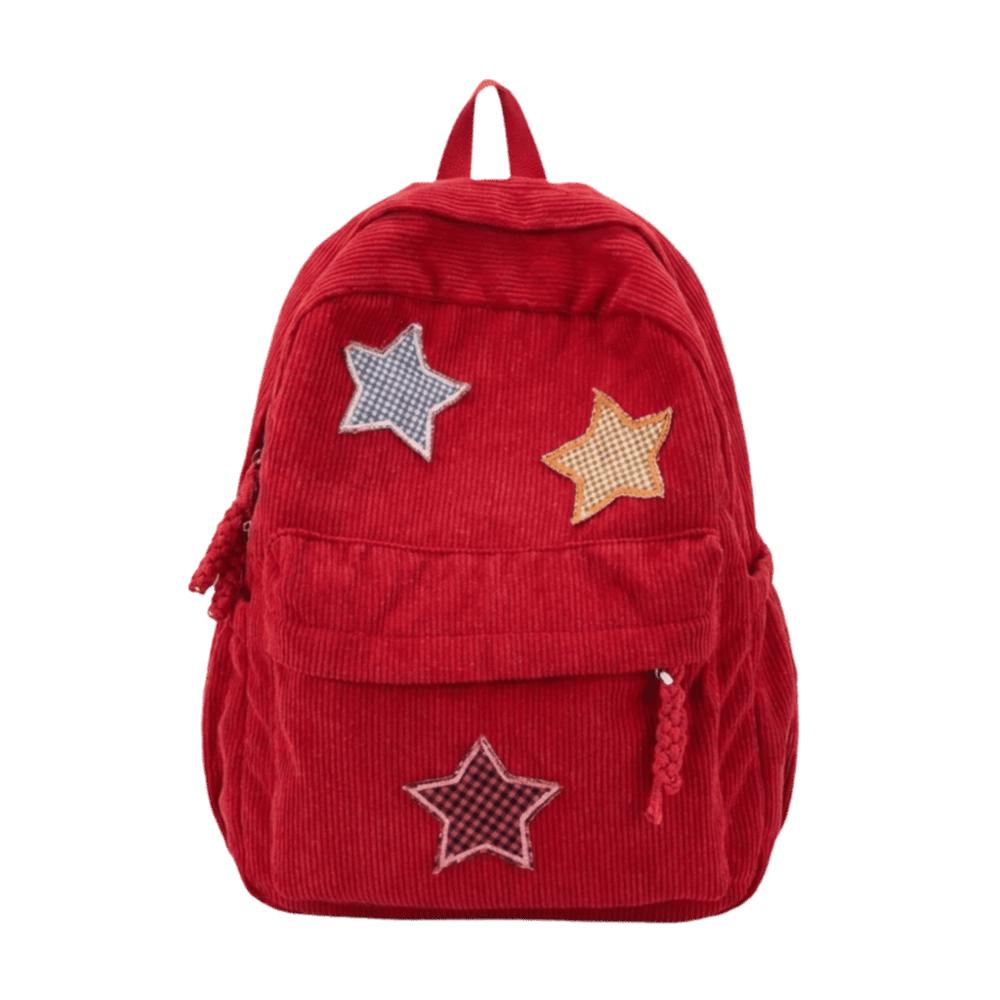 Lightweight Corduroy Backpack Soft Fabric Travel Bag Cute School Backpack Outdoor