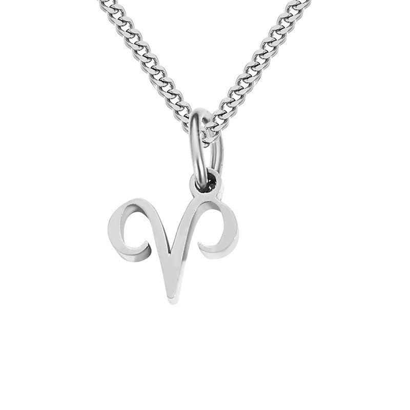 Gold-Plated Stainless Steel Zodiac Pendant Necklace for Women