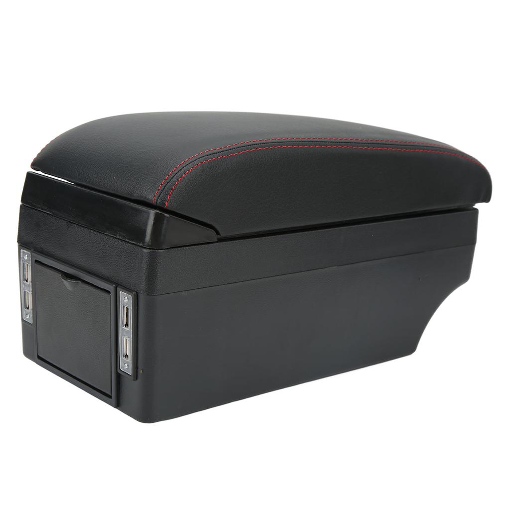 Armrest Storage Box Center Console Organizer with 7 USB Ports Artificial Leather Replacement for