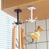 360 Degrees Rotated Kitchen Hooks Self Adhesive Wall Door Hook Handbag Clothes Ties Bag Home Hanging Rack