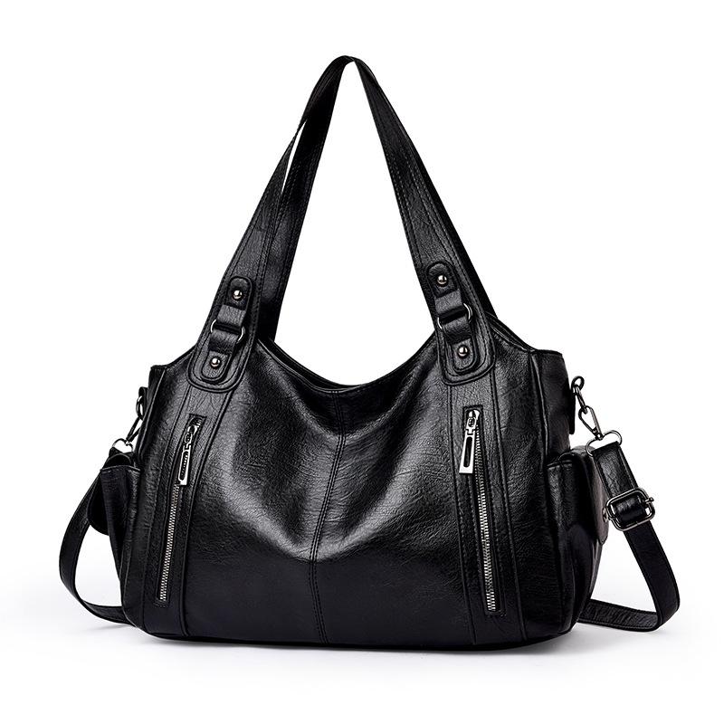 Umhängetasche Neue Damen-Umhängetasche Damen Premium strukturierte Handtasche aus weichem Leder Pendler Nietentasche