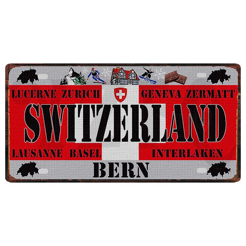 YZFQ Mexico Spain Metal Tin Sign Colombia USA Poster For Wall Restaurant Bar Home Decor 30X15CM Customizable DC-1512A