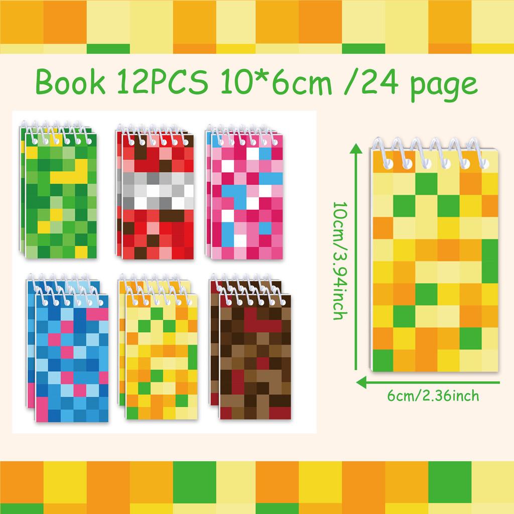 Notebook Pixel Minecraft With Cartoon Design For Student Diaries And Events