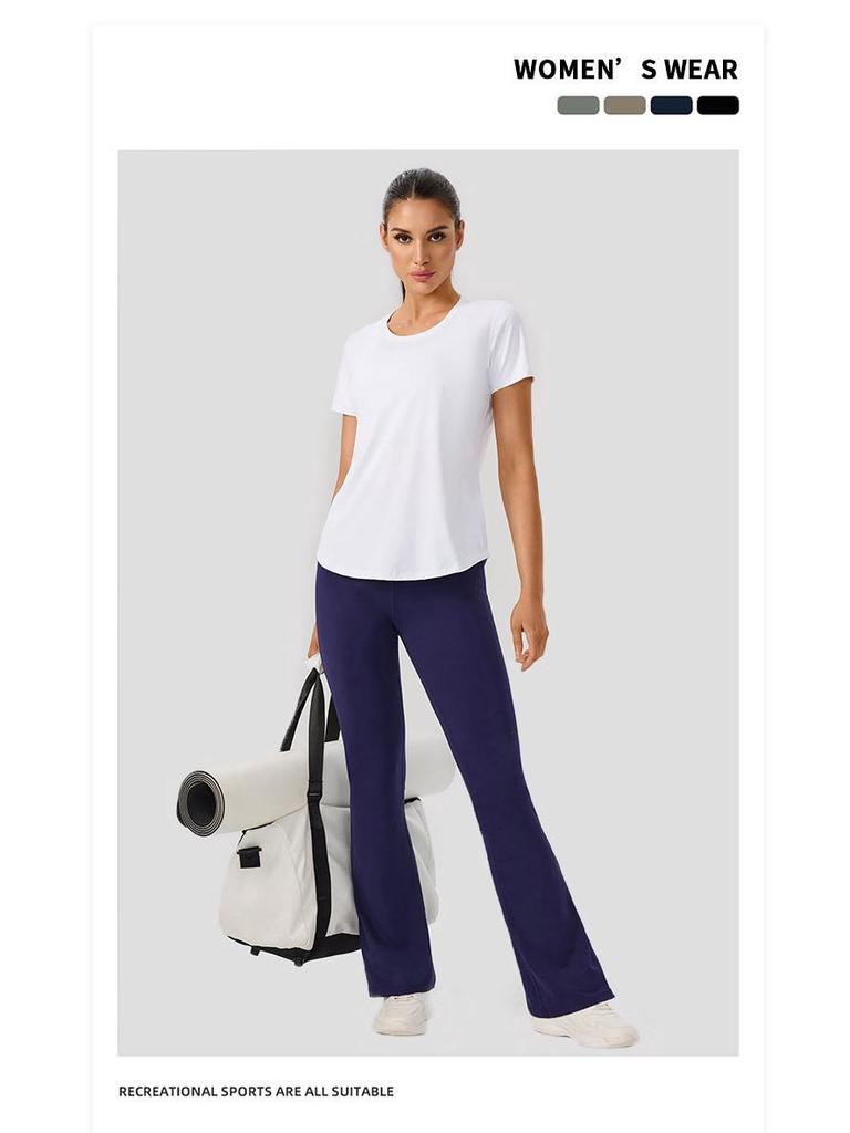 Women's High Waist Slimming Flare Yoga Pants - Butt Lifting Cropped Fitness & Running Trousers