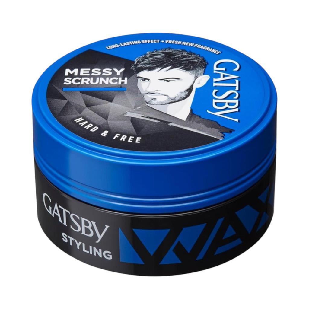 Gatsby Hair Styling Wax Hard & Free 75g Messy Scrunch Style Non-Sticky Re-Stylable Easy Wash Off for Men