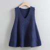 Plus Size Knit Vest Pullover V-Neck Loose Sleeveless Outerwear Sweater Vest Jacket