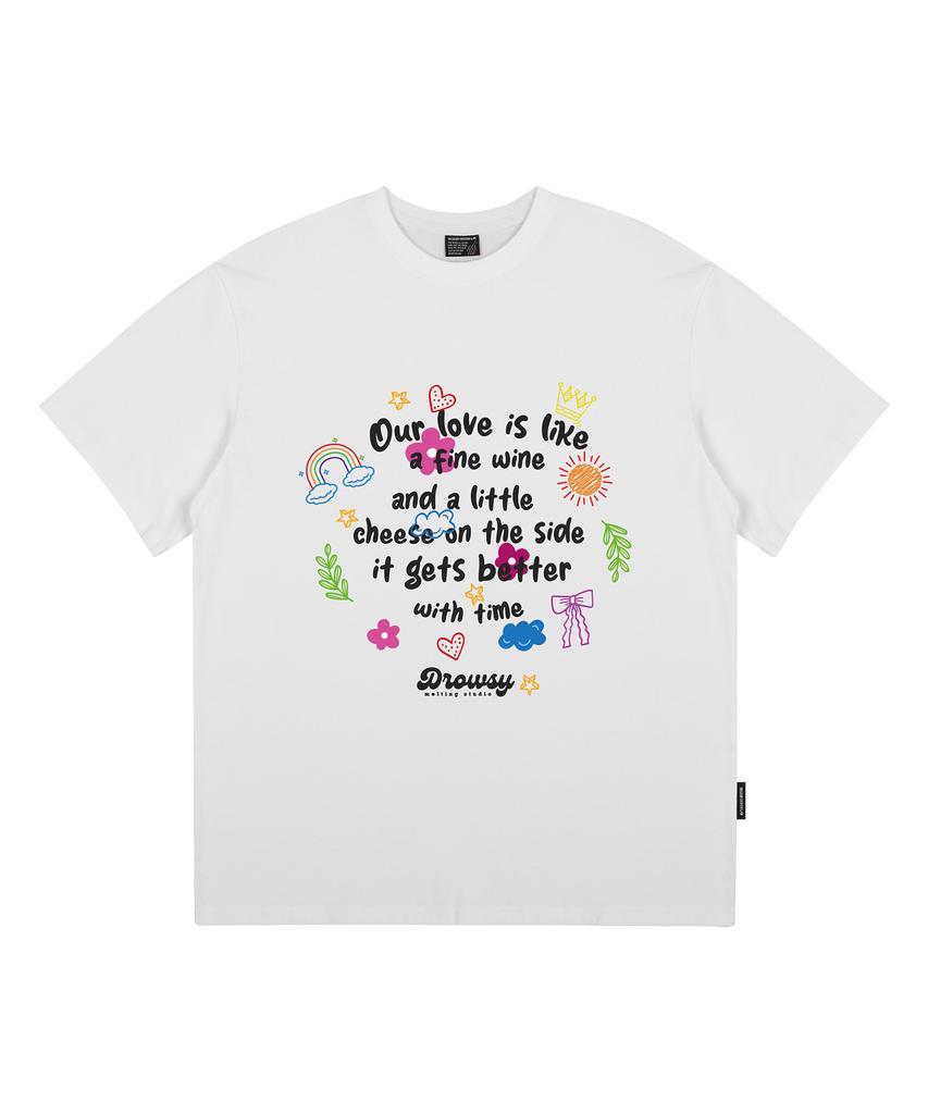 Deulousi Dw Fine Wine Short Sleeve T-Shirt White