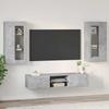 FLORIN 3 Piece TV Cabinet Set with Shelf Concrete Grey Engineered Wood