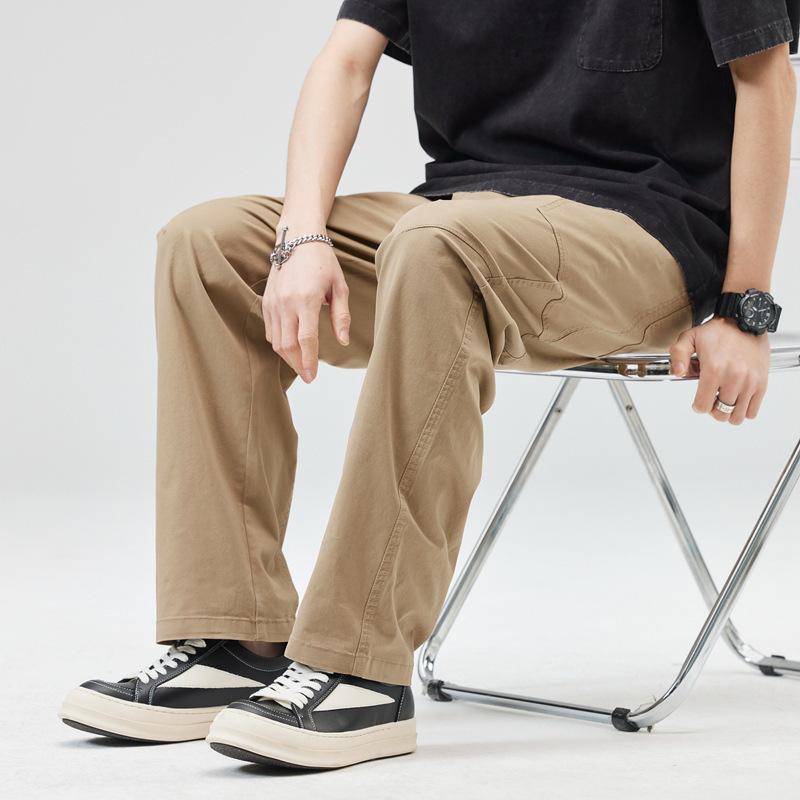 

2025 Мужские повседневные брюки Летние модные брендовые свободные прямые брюки из чистого хлопка Американская рабочая одежда Широкие брюки 4XL верблюд