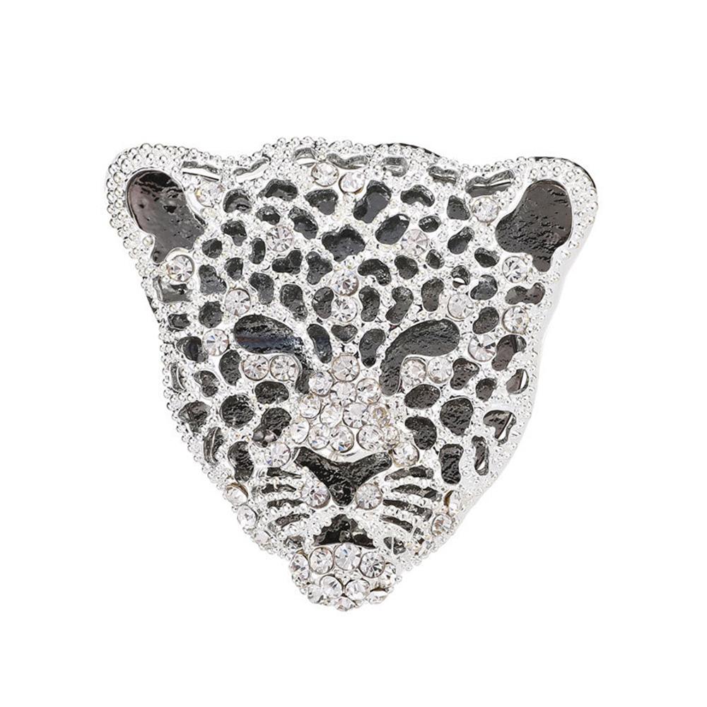 Retro Hollow Rhinestone Collar Pins Male Ornaments Leopard Brooch Rhinestone Brooch Men Badges
