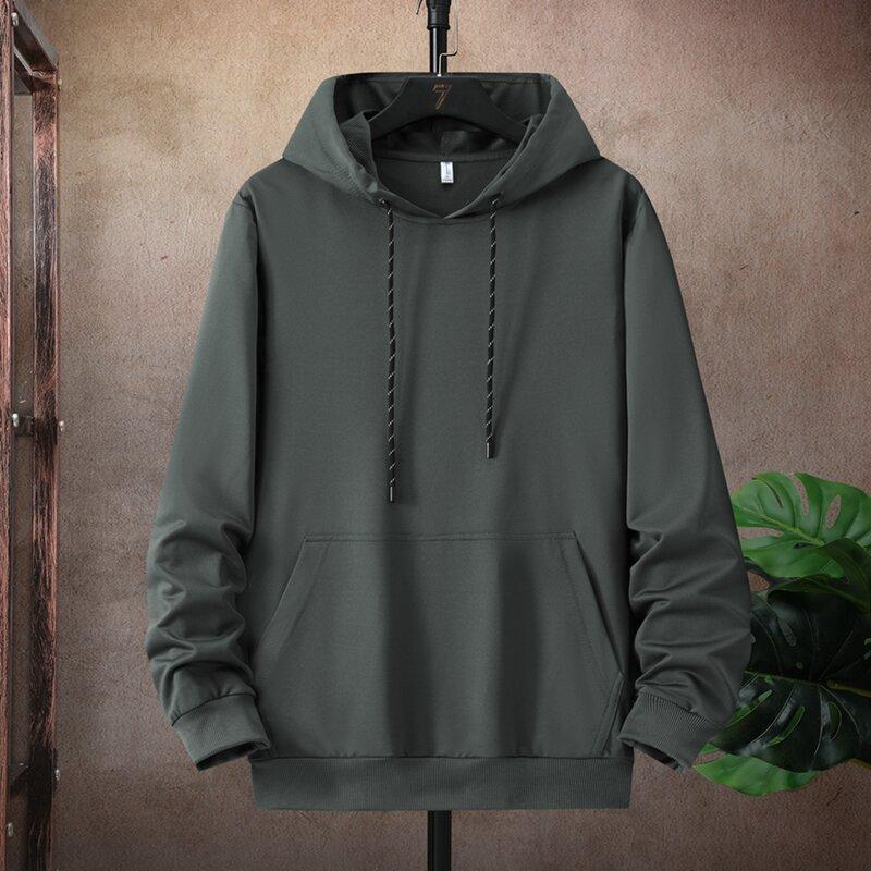 Autumn and Spring New Fashion Trend Pure Color Sports Fitness Hoodie Men's Loose Comfortable Plus Size High Quality Outerwear