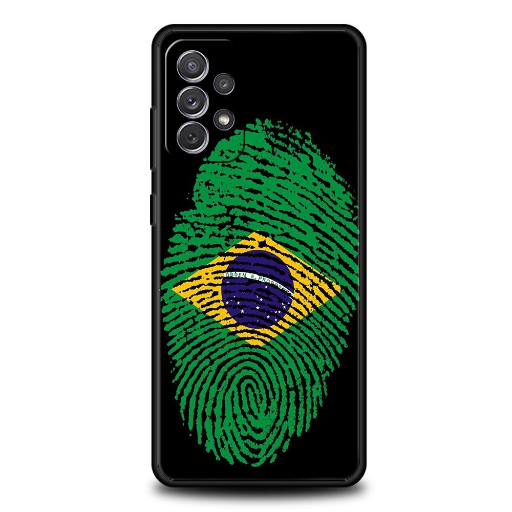 Large Brazil Flag Phone Case for Samsung Galaxy A17 A13 A15 A25 A35 A51 A55 A71 A21S A11 A31 A41 A23 A53 A73 5G A03S A05s Cover