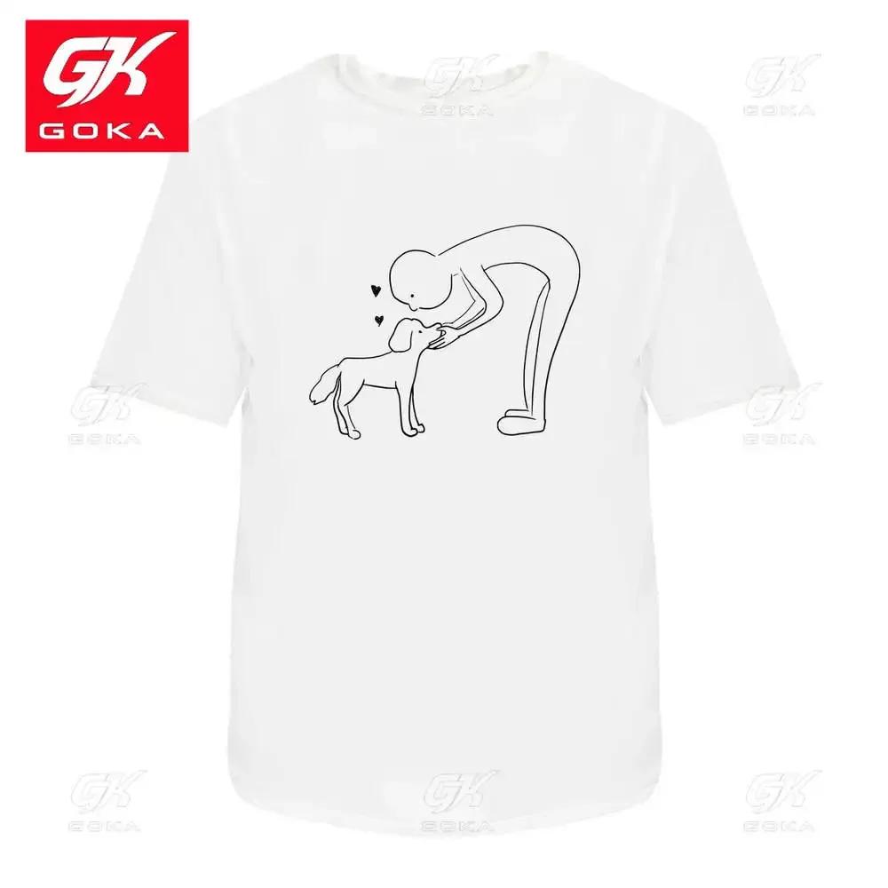 

HuUnisex and Dog Unisexs Womens Cotton T Shirts Graphic Clothing Short Sleeve Vintage Tops Printed Tees Y2K Clothes Classic T Shirt S