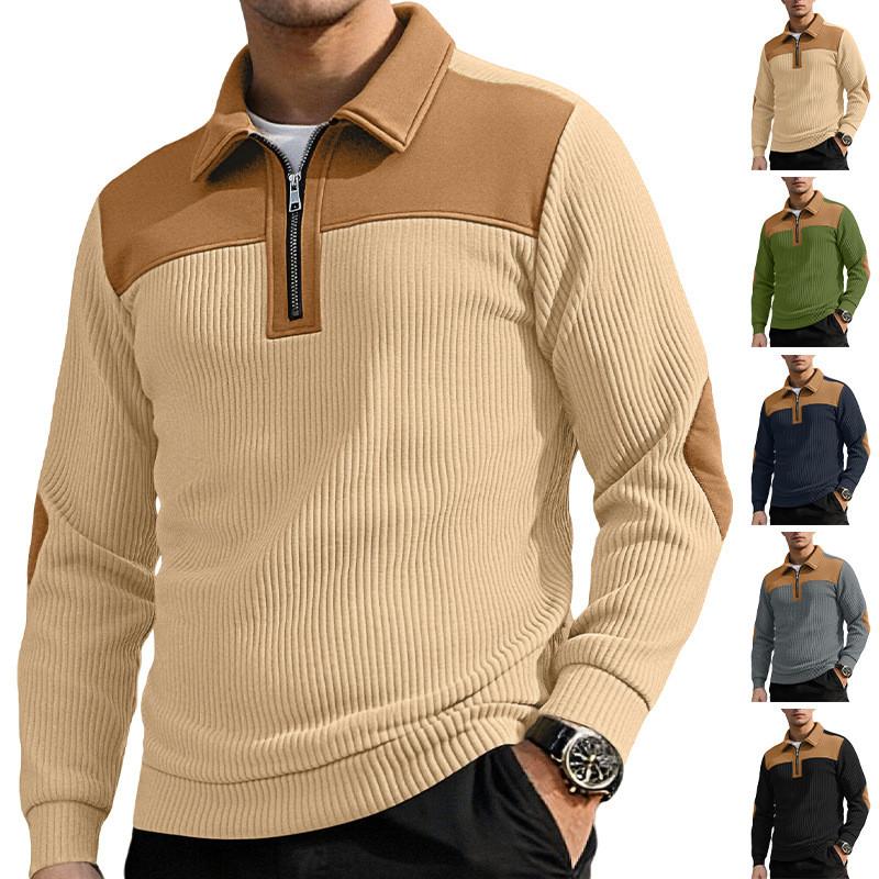 Polo in Maglia da Uomo con Ricamo per Uso Casual in Ufficio Invernale