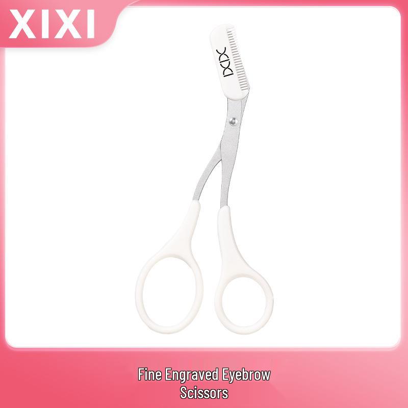 Xixi Precision Eyebrow Scissors - Compact, Beginner-Friendly, 3D Design for Students, Portable Beauty Tool.
