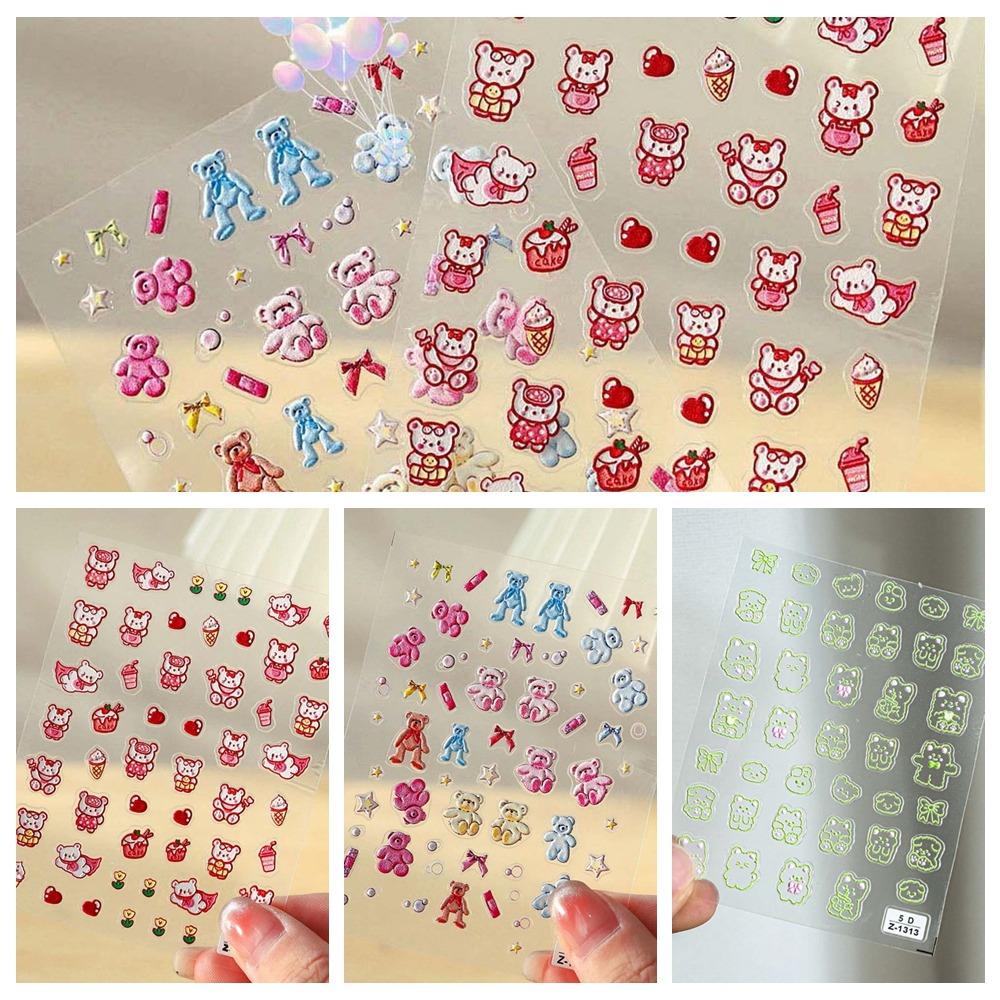 

Nail Accessories Cartoon Bear Nail Stickers Nail Art Supplies Cartoon Bear Nail Decorations Girls