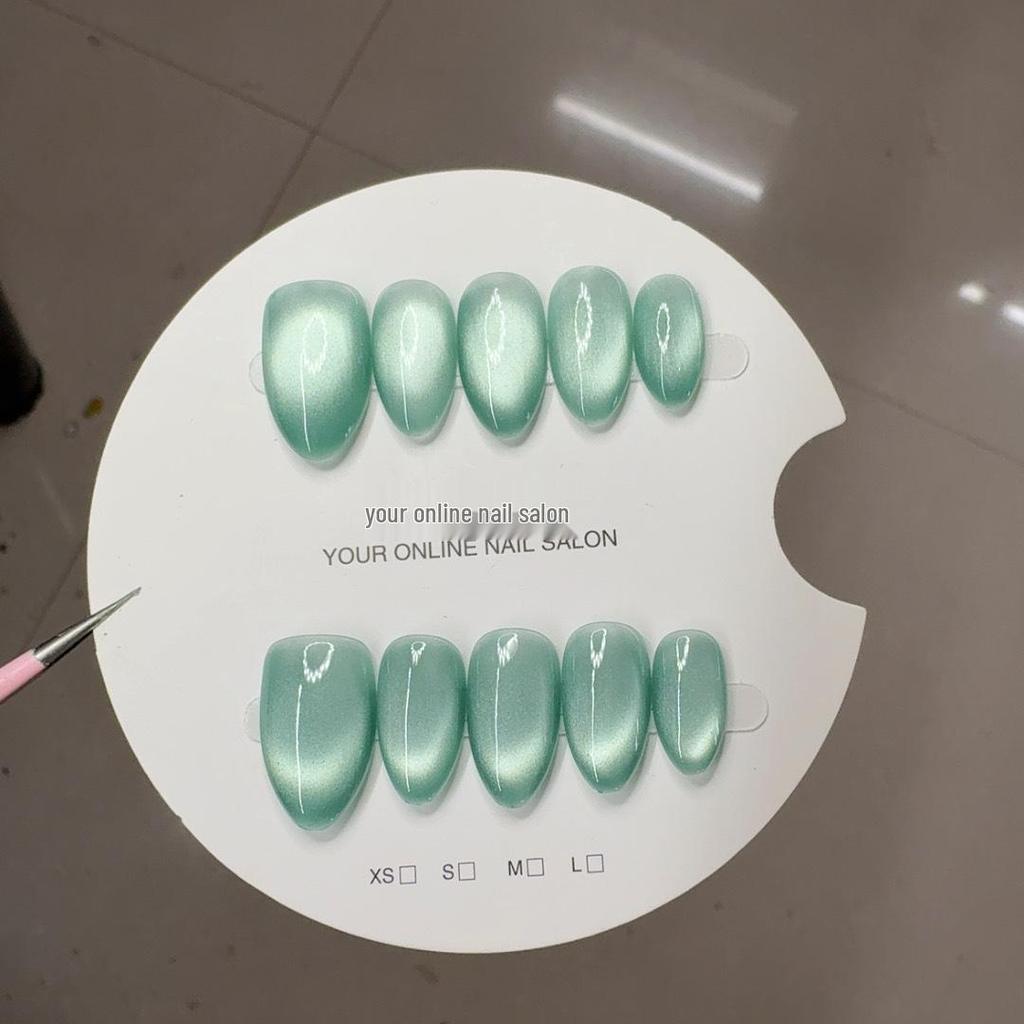 Handgefertigte Katzenaugen-Glasperlen-Nagelkunst-Kollektion: Abnehmbare tragbare Nagelspitzen