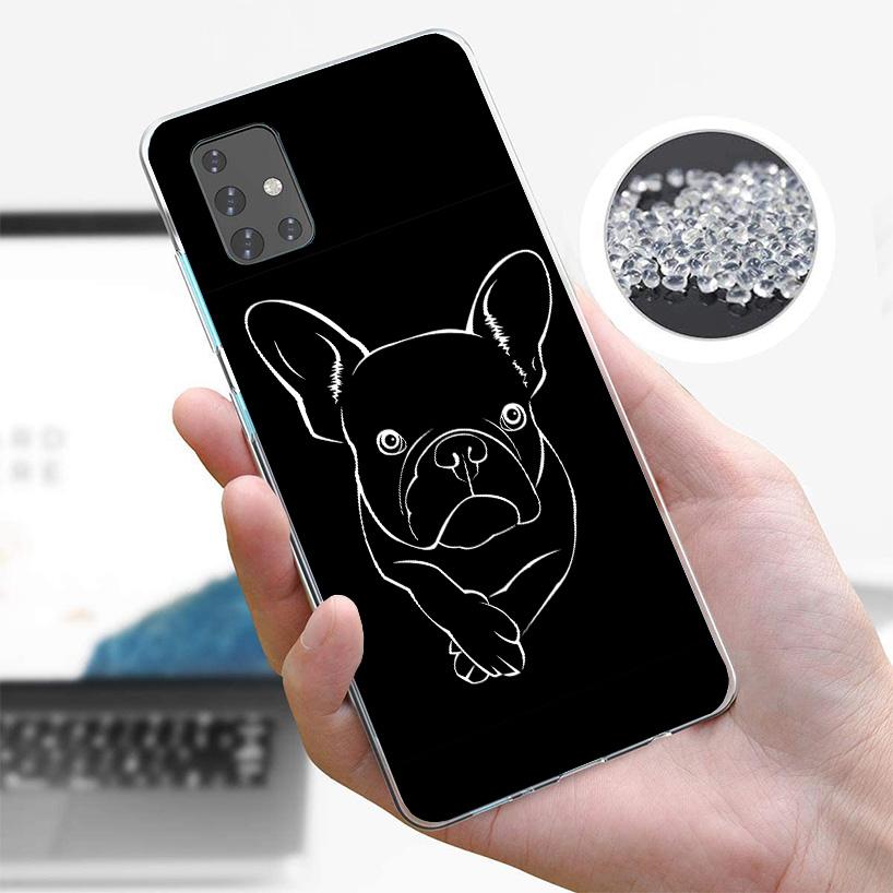French Bulldog Black White Cover Phone Case For Samsung Galaxy A12 A22 A32 A52 A72 A02S Phone Case Note 20 Ultra 10 S10 Plus A51