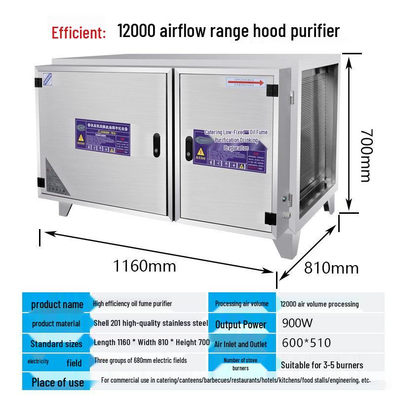 Commercial Eco-friendly Stainless Steel Smokeless Barbecue Kitchen Fume Purifier