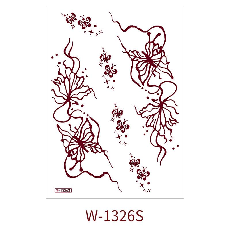 Zhengxiang 2025 Waterproof Brown Floral Lace Henna Tattoo Sticker