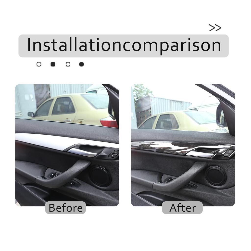 Kit 4 Pièces Habillage Poignée Porte Intérieure BMW X1 F48 / X2 F47 – Finition Fibre Carbone ABS