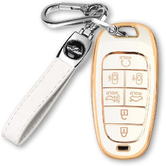 For Hyundai Key fob Cover Fit for 7 Buttons Hyundai Sonata Santa fe Tucson TPU Key Fob Case Protector