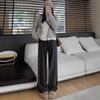 High-Waisted Wide-Leg Soft Puff Puff Glutinous Pants for Women, Spring and Autumn Casual Style