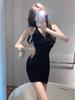 Trendy Off-Shoulder Sleeveless Halter Dress - Backless, Hip-Hugging Style for Summer
