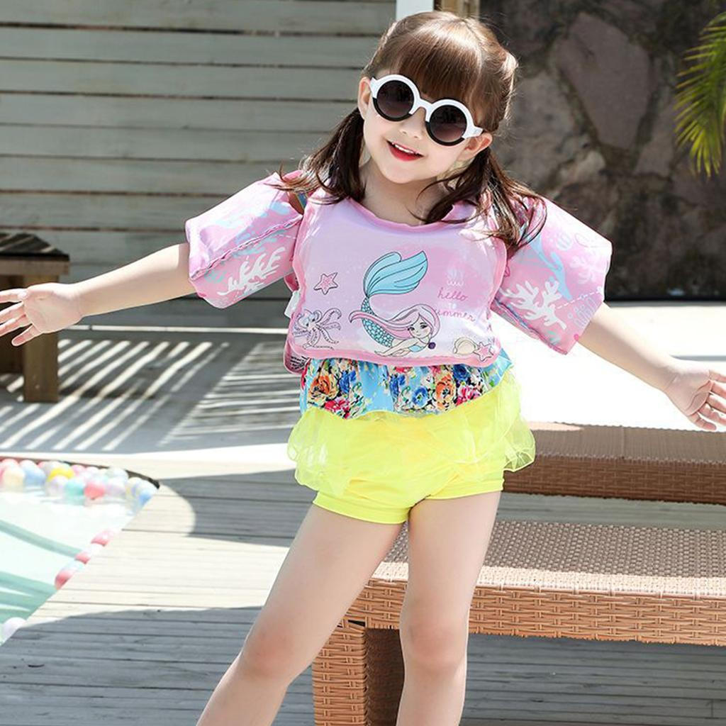 Kids Swim Vest Float Trainer Floating Pool Arm Band Jacket for Baby Children Blue Tailed Mermaid