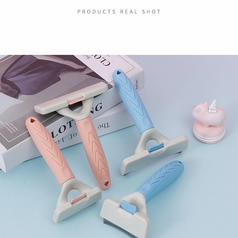 Mit Knopf zum einfachen Entfernen von Haaren Fellbürste [bakala] Katzen-/Hundebürste/Haustierbürste/Kleine/Mittelgroße/Kurzhaarige Rassen/Haarballenprävention/Sanft